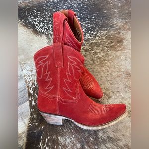 Dan Post Red Suede Cowboy Boots
